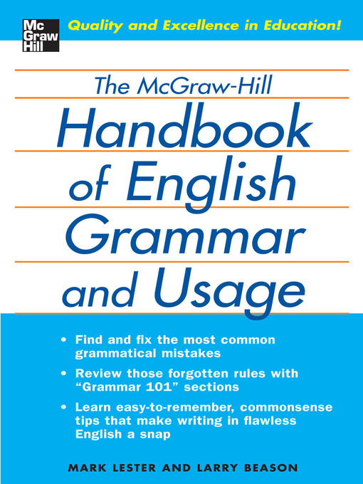 Title details for The McGraw-Hill Handbook of English Grammar and Usage by Mark Lester - Available